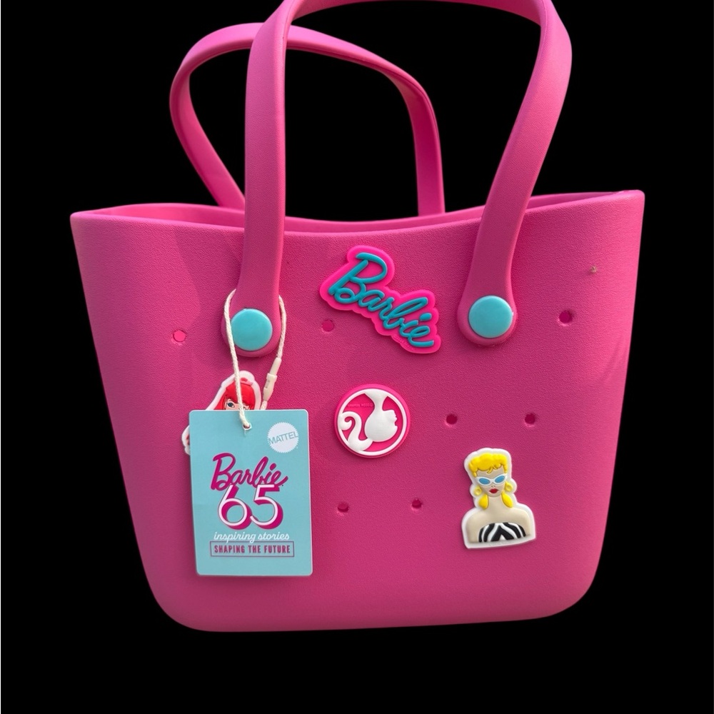 Barbie Hot Pink Tote Bag with Charm Accents